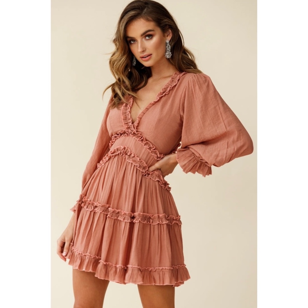 By Together Laney Cutout Back Balloon Sleeve Dress - Size Medium